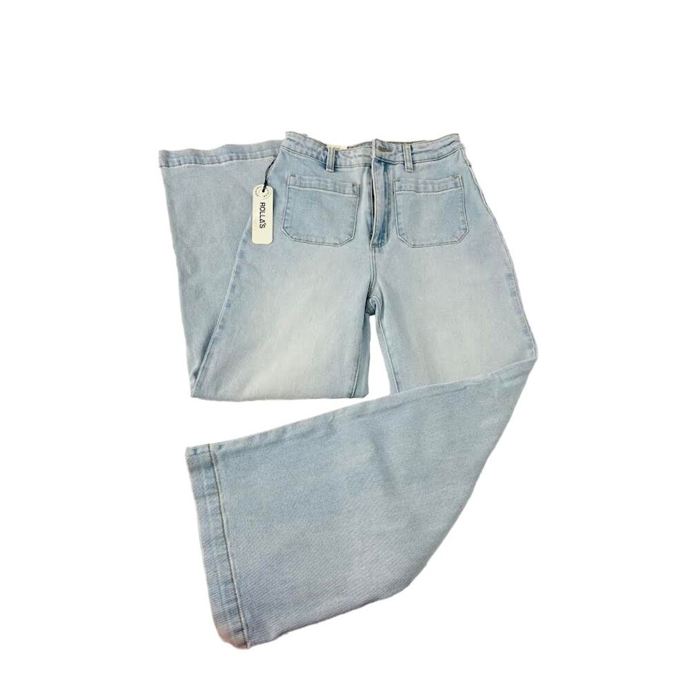 NWT! ROLLA'S WOMEN‎ Sailor Sophie Crop Wide Leg Jeans Light Blue SIZE-27 - Picture 7 of 12